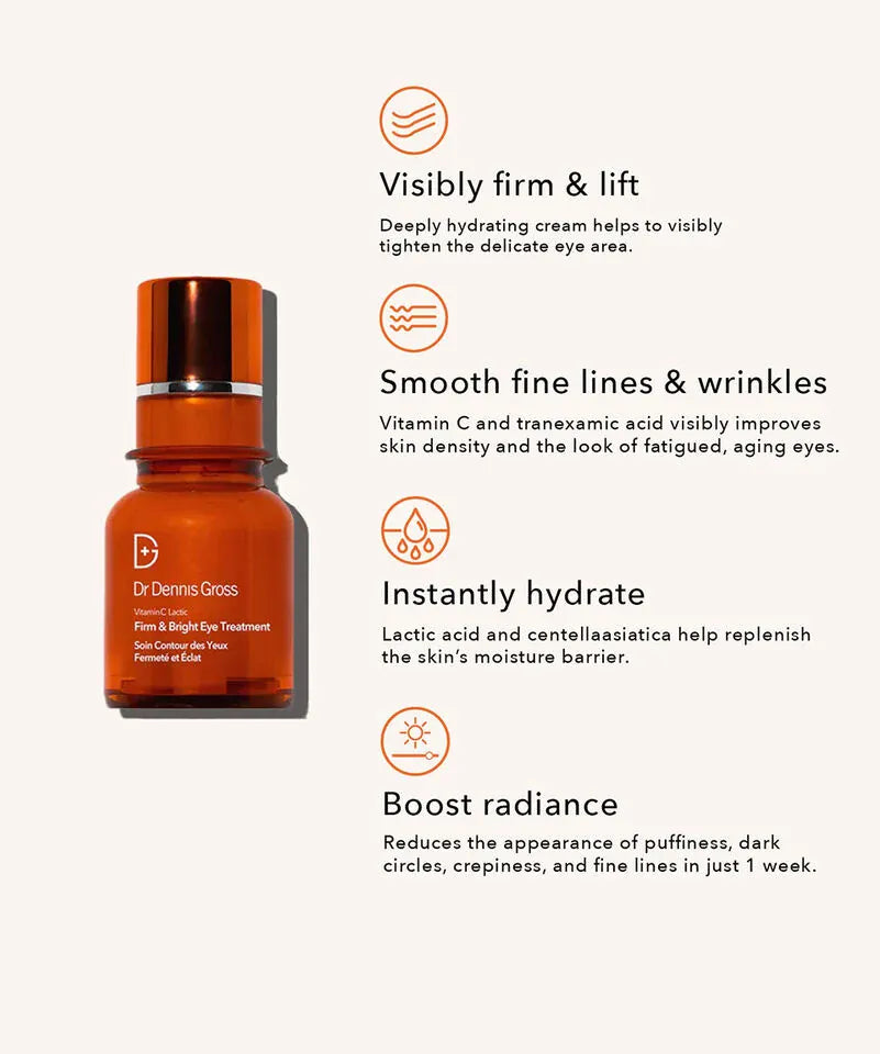 Dr. Dennis Gross Krem Dr. Dennis Gross Vitamin C + Lactic Firm & Bright Eye Treatment (15ml)
